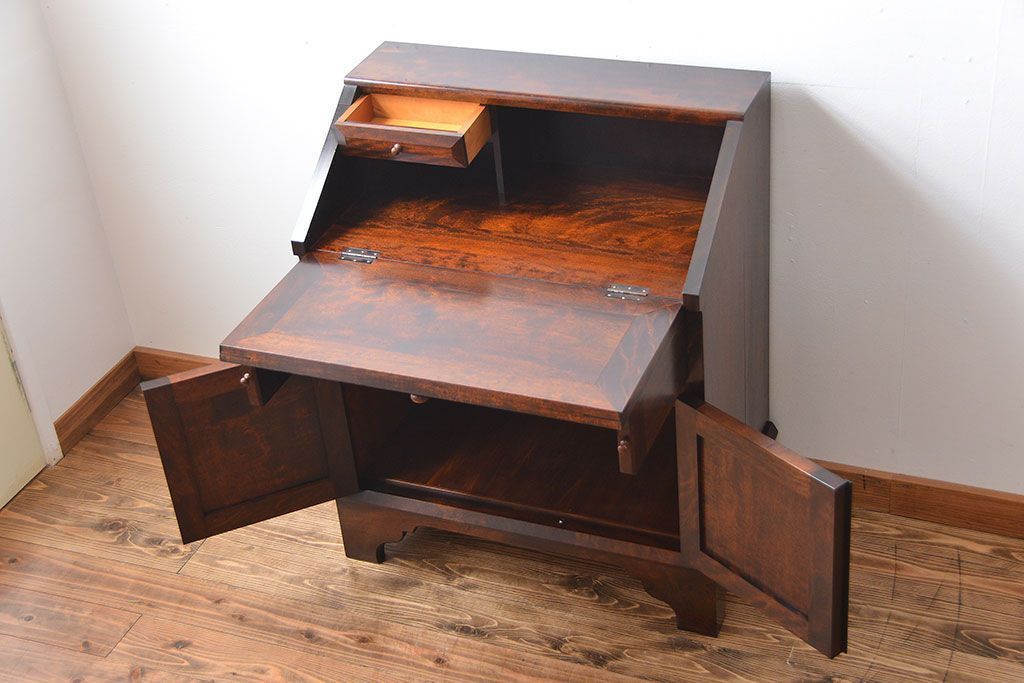 松本民芸家具ライティングビューロー ✴︎アンティーク・レトロ家具 公式】アンティーク家具ラフジュ工房商品詳細ページ中古 松本