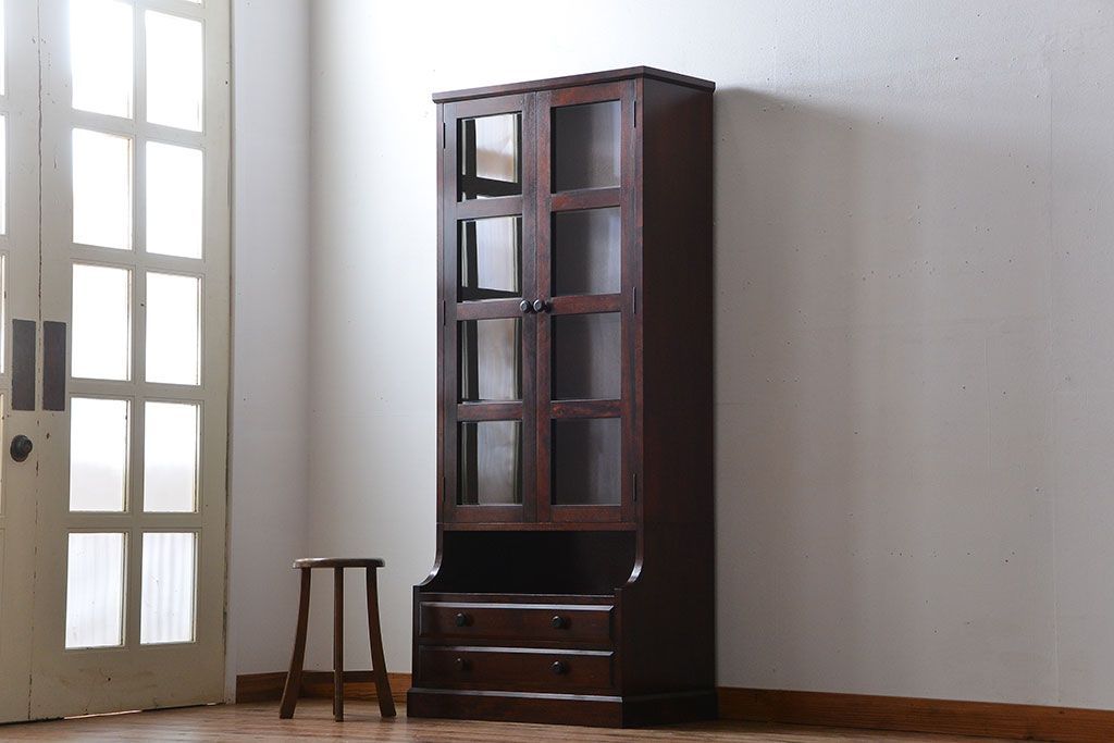 中古　民芸家具　引き出し2杯付き!シンプルな収納棚