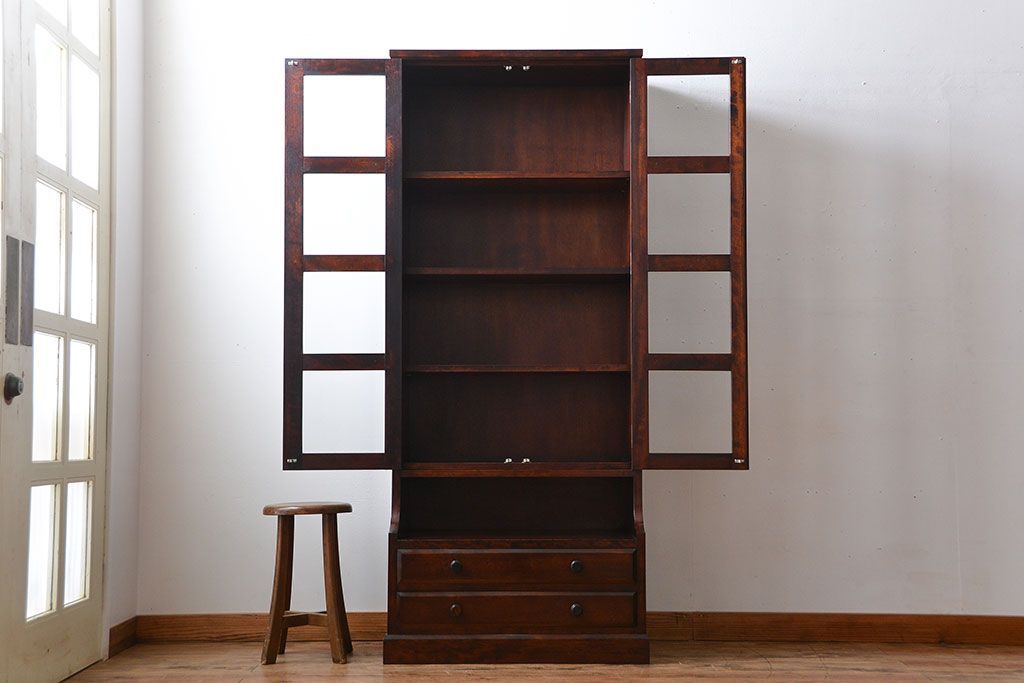 中古　民芸家具　引き出し2杯付き!シンプルな収納棚