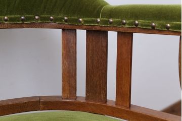 レトロ家具　アンティーク　レトロでおしゃれな古いナラ材の回転椅子