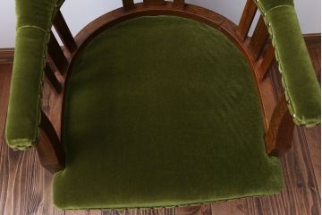 レトロ家具　アンティーク　レトロでおしゃれな古いナラ材の回転椅子