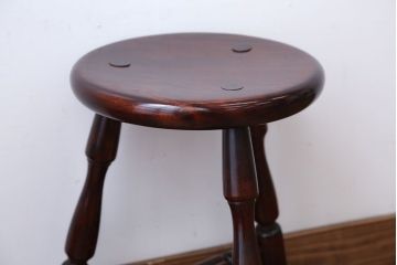 中古　松本民芸家具　三脚スツール(1)