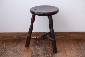 中古　松本民芸家具　三脚スツール(1)