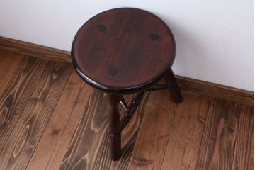 中古　松本民芸家具　三脚スツール(2)