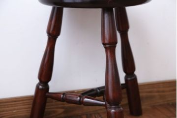 中古　松本民芸家具　三脚スツール(2)