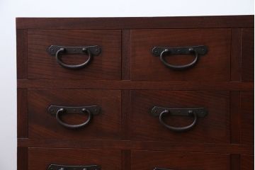 アンティーク家具　古民具・骨董　前面欅材の高級薬箪笥