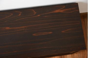 アンティーク家具　アンティーク　古い木製の変わり型引き戸収納棚