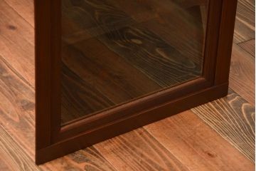 アンティーク家具　アンティーク　古い木製の変わり型引き戸収納棚