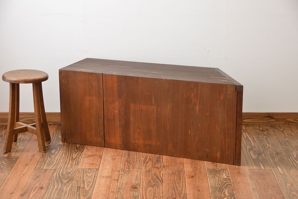 棚 引き戸 木製 収納棚 高さ54㎝ アンティーク レトロ 古家具