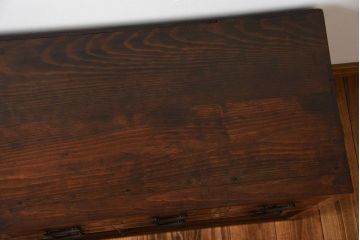 アンティーク家具　アンティーク　引き出し8杯付き!引き戸収納棚(薬箪笥)