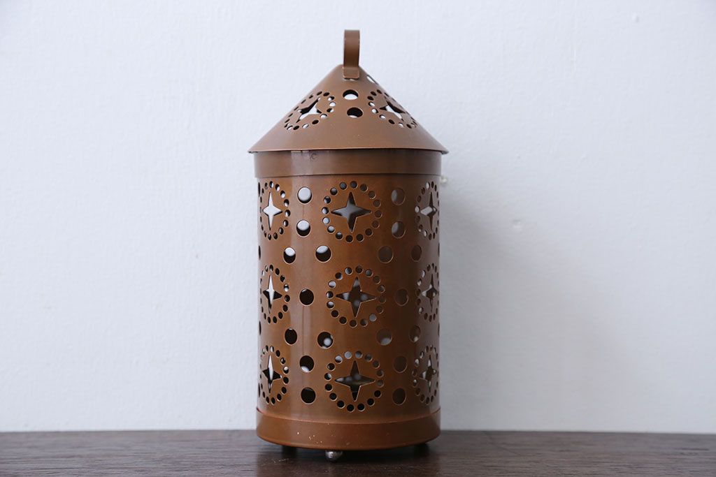 アンティーク雑貨　北欧ビンテージ　古い銅製のかわいいキャンドルシェード