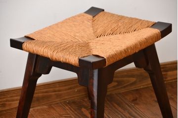 中古　松本民芸家具　#514型ラッシスツール　柳宗悦氏デザイン(定価62640円)