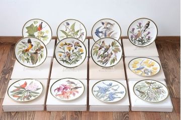 アンティーク雑貨　Franklin Pocelain(フランクリン・ポーセリン)世界の鳴き鳥シリーズ　飾皿12枚セット(1枚あたり定価17500円)