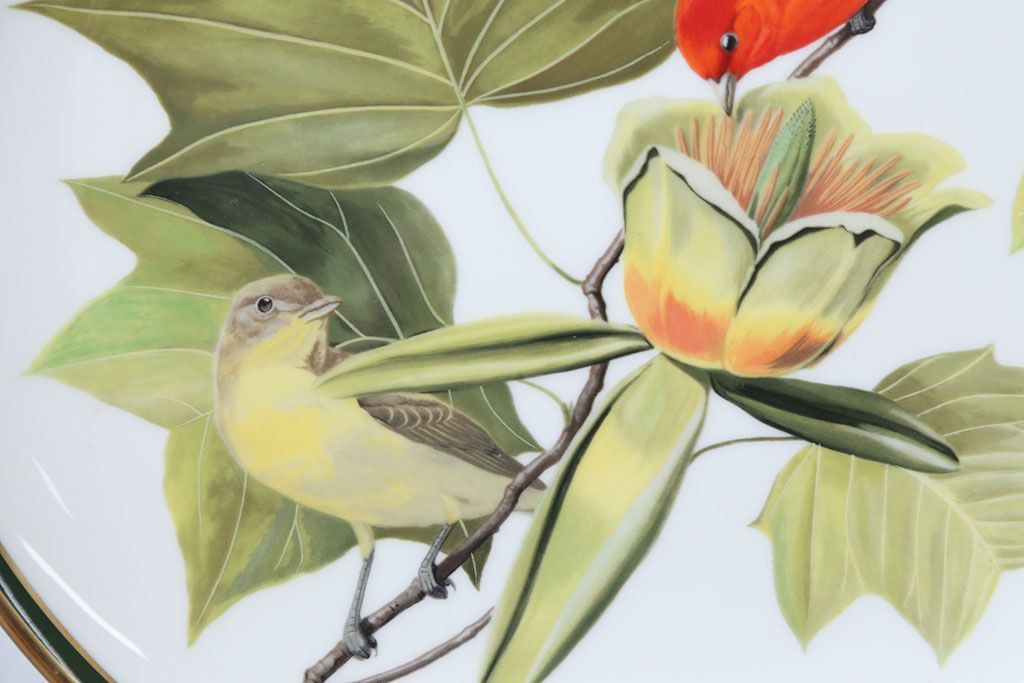 アンティーク雑貨　Franklin Pocelain(フランクリン・ポーセリン)世界の鳴き鳥シリーズ　飾皿12枚セット(1枚あたり定価17500円)