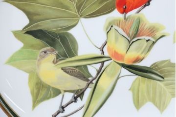 アンティーク雑貨　Franklin Pocelain(フランクリン・ポーセリン)世界の鳴き鳥シリーズ　飾皿12枚セット(1枚あたり定価17500円)