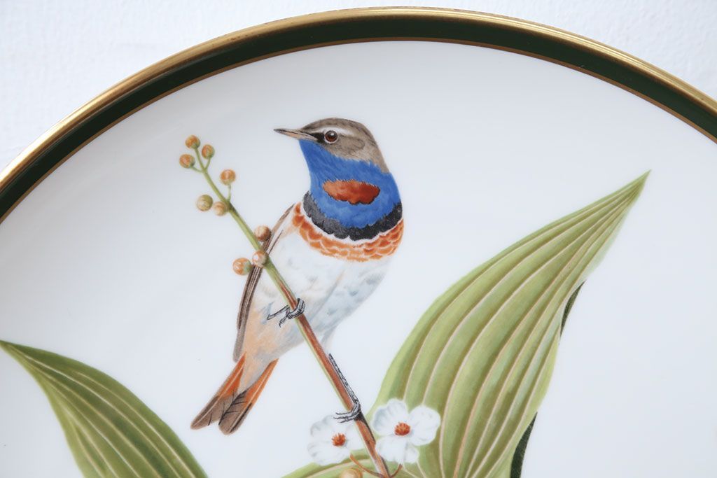 アンティーク雑貨　Franklin Pocelain(フランクリン・ポーセリン)世界の鳴き鳥シリーズ　飾皿12枚セット(1枚あたり定価17500円)