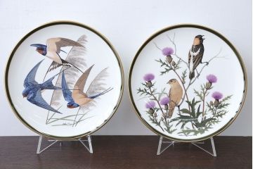アンティーク雑貨　Franklin Pocelain(フランクリン・ポーセリン)世界の鳴き鳥シリーズ　飾皿12枚セット(1枚あたり定価17500円)