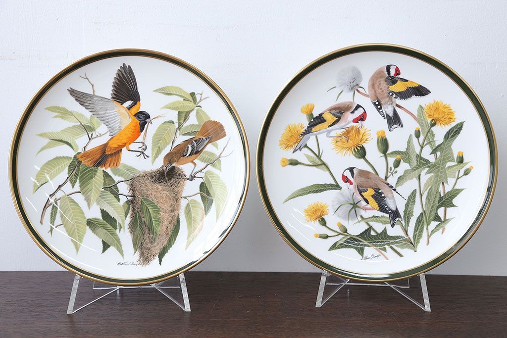 ★FRANKLIN PORCELAIN 世界の鳴き鳥 プレート 飾り皿 FRANKLIN PORCELAIN プレート コンプリートセット 世界の鳴き鳥