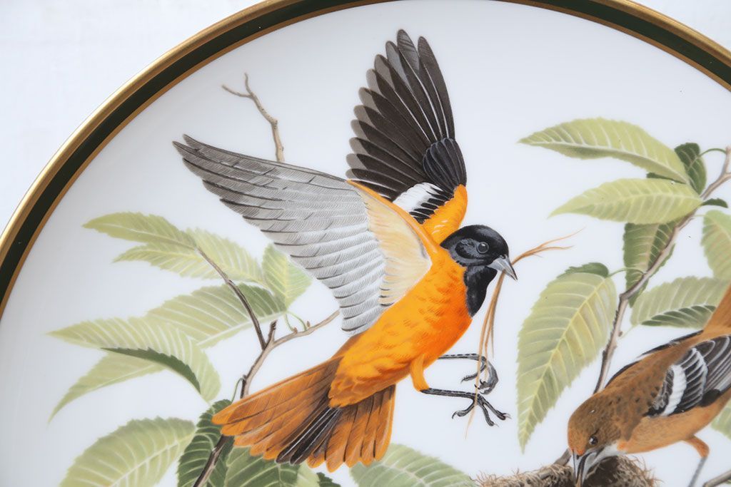 アンティーク雑貨　Franklin Pocelain(フランクリン・ポーセリン)世界の鳴き鳥シリーズ　飾皿12枚セット(1枚あたり定価17500円)