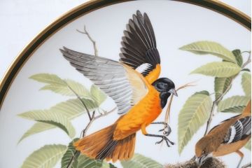 アンティーク雑貨　Franklin Pocelain(フランクリン・ポーセリン)世界の鳴き鳥シリーズ　飾皿12枚セット(1枚あたり定価17500円)