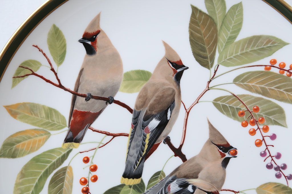 アンティーク雑貨　Franklin Pocelain(フランクリン・ポーセリン)世界の鳴き鳥シリーズ　飾皿12枚セット(1枚あたり定価17500円)