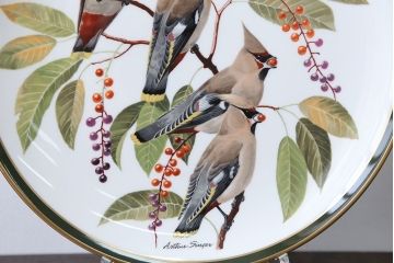 アンティーク雑貨　Franklin Pocelain(フランクリン・ポーセリン)世界の鳴き鳥シリーズ　飾皿12枚セット(1枚あたり定価17500円)