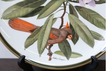 アンティーク雑貨　Franklin Pocelain(フランクリン・ポーセリン)世界の鳴き鳥シリーズ　飾皿12枚セット(1枚あたり定価17500円)