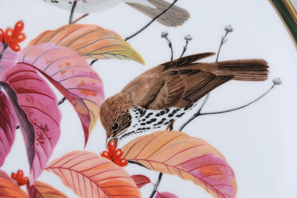 アンティーク雑貨　Franklin Pocelain(フランクリン・ポーセリン)世界の鳴き鳥シリーズ　飾皿12枚セット(1枚あたり定価17500円)