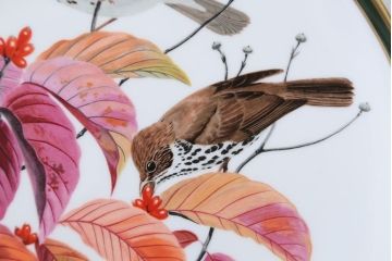 アンティーク雑貨　Franklin Pocelain(フランクリン・ポーセリン)世界の鳴き鳥シリーズ　飾皿12枚セット(1枚あたり定価17500円)