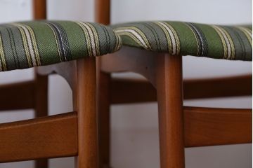 ヴィンテージ家具　北欧ビンテージ　チーク材のシンプルでおしゃれなダイニングチェア2脚セット