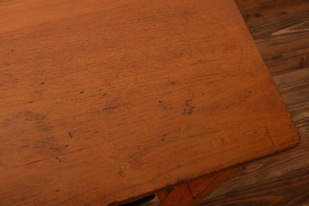 アンティーク家具　引き出し3杯付き!大きな作業台(ダイニングテーブル)