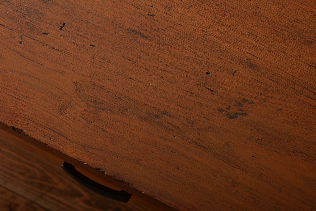 アンティーク家具　引き出し3杯付き!大きな作業台(ダイニングテーブル)