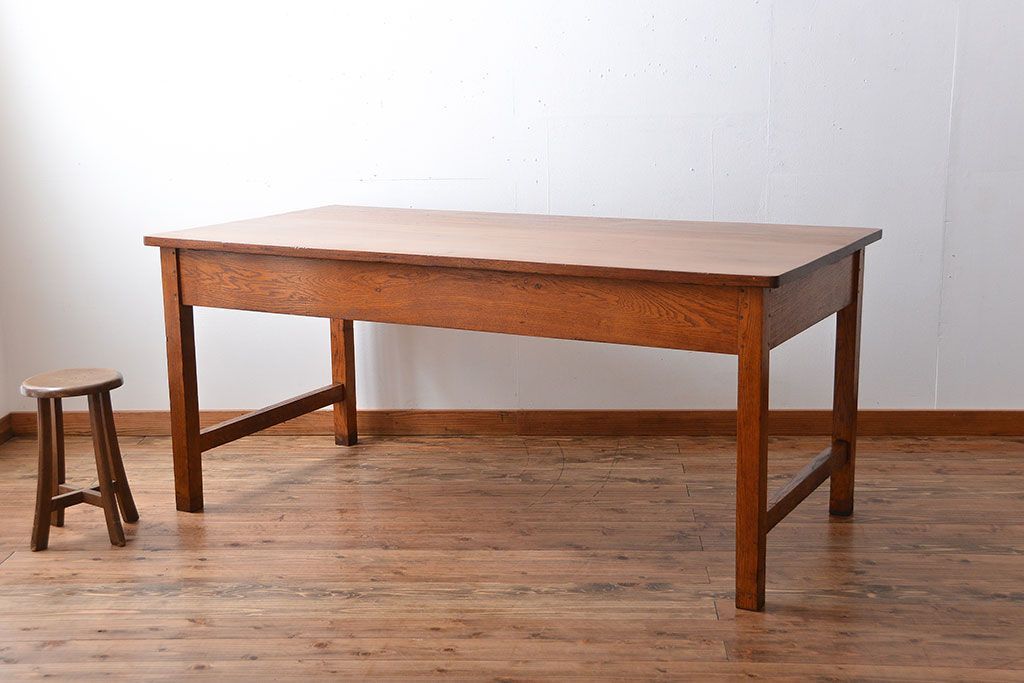 アンティーク家具　引き出し3杯付き!大きな作業台(ダイニングテーブル)