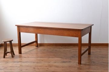 アンティーク家具　引き出し3杯付き!大きな作業台(ダイニングテーブル)