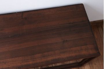 アンティーク家具　アンティーク　古い木のガラス引き戸飾り棚