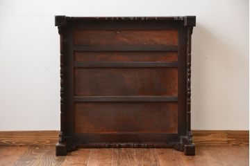 アンティーク家具　時代唐物　龍の装飾が美しい重厚な紫檀材座卓
