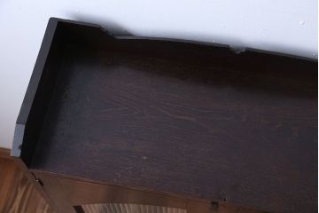 アンティーク家具　アンティーク　古い木製のモールガラス入り本箱