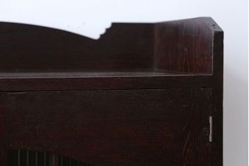 アンティーク家具　アンティーク　古い木製のモールガラス入り本箱