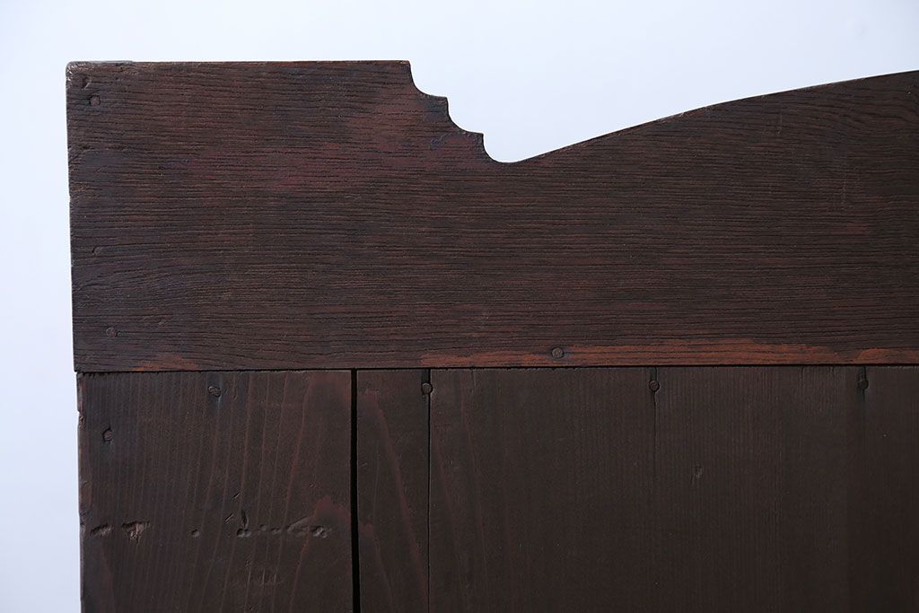 アンティーク家具　アンティーク　古い木製のモールガラス入り本箱