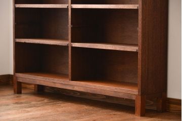 アンティーク家具　アンティーク　古い木製のシンプルな薄型本棚(2)