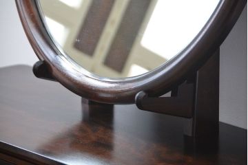中古　松本民芸家具　丸型一面鏡のドレッサー(定価約30万円)