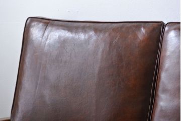 レトロ家具　昭和レトロ　古いナラ材!和製アンティークの3人掛けソファ