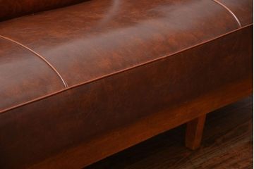 レトロ家具　昭和レトロ　古いナラ材!和製アンティークの3人掛けソファ