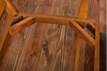 レトロ家具　昭和レトロ　古いナラ材!和製アンティークの3人掛けソファ