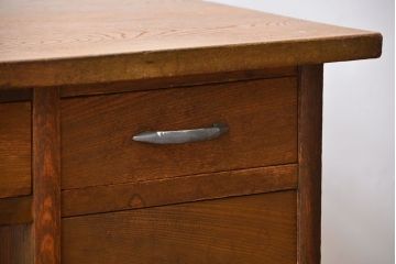 アンティーク家具　アンティーク　古い木製の小ぶりなデスク(片袖机)