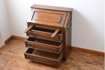 ヴィンテージ家具　ビンテージ　オーク材の高級ライティングビューロー