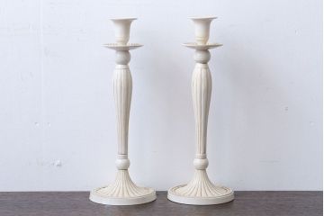 アンティーク雑貨　アンティーク調　イギリス輸入品　背の高いおしゃれなキャンドルスタンドペアセット