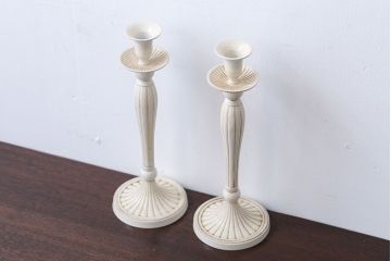 アンティーク雑貨　アンティーク調　イギリス輸入品　背の高いおしゃれなキャンドルスタンドペアセット