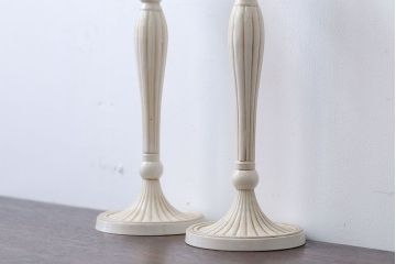 アンティーク雑貨　アンティーク調　イギリス輸入品　背の高いおしゃれなキャンドルスタンドペアセット