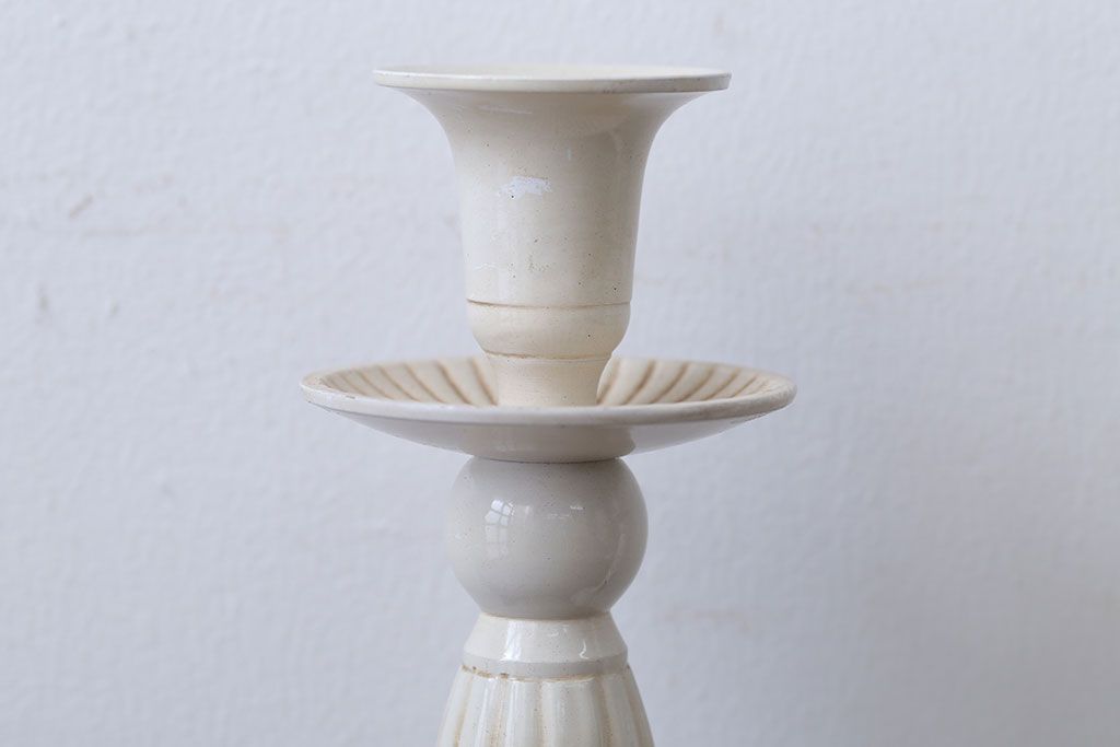 アンティーク雑貨　アンティーク調　イギリス輸入品　背の高いおしゃれなキャンドルスタンドペアセット